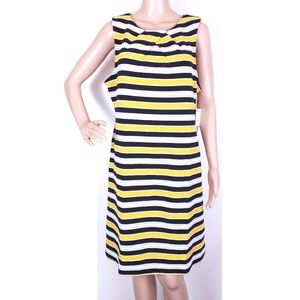 Liz Claiborne Women Dress Striped Golden Sleeveless Size 14 - NWT